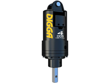 The Digga high-flow auger drive, as seen in the image, is a powerful attachment for skid steer loaders that can handle a variety of tasks.
